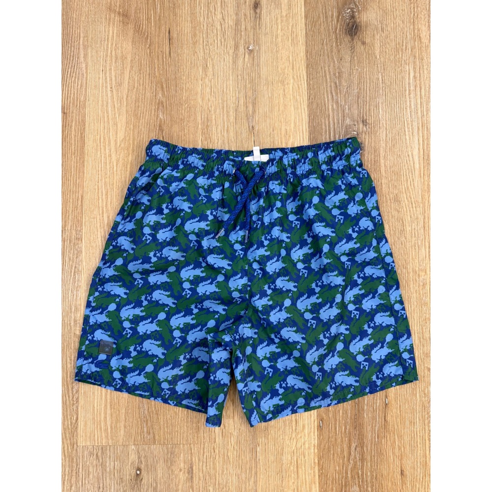 Lacoste Minecraft Swim Trunks Kids 14 Blue Green Pixel Crocodile Board‎ Shorts